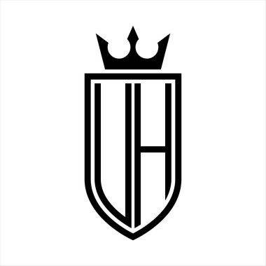 Taç ve minimalist, zarif ve ince hatlı baş harflerin logosu.