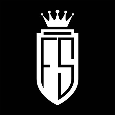 FS Vector logosu Kraliyet Taç Minimalist baş harfleri, zarif bir stil ve iç kalkan çizgisi.