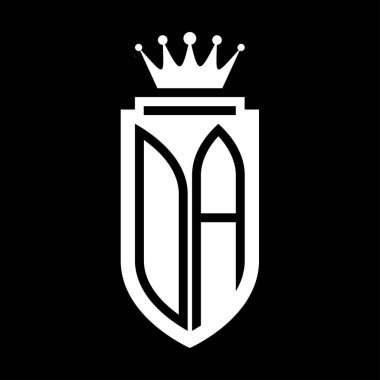 OA Vektör logosu Kraliyet Taç Minimalist baş harfleri, zarif bir stil ve iç kalkan çizgisi.