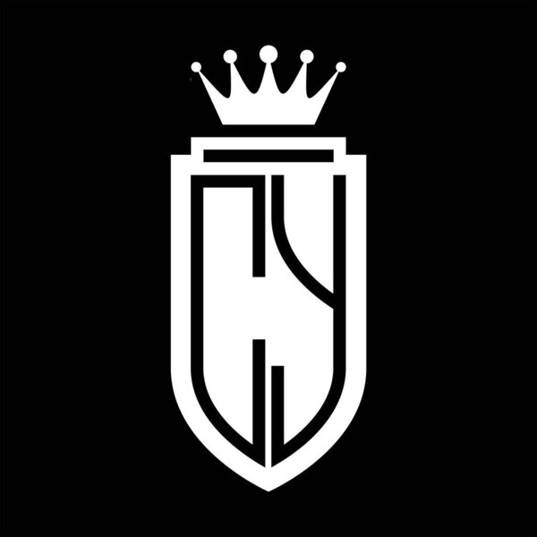 CY Vector logo initials shield with royal crown minimalist, elegant style with inside shield outline
