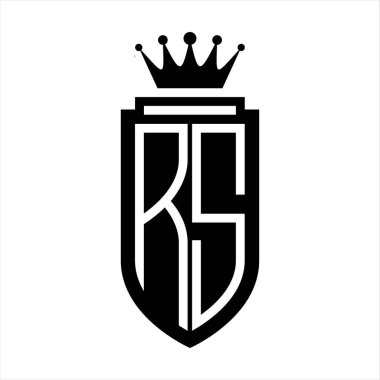 SC Vektör logosu kraliyet tacının baş harfleri minimalist, kalkanın iç hatlarıyla zarif bir tarz.