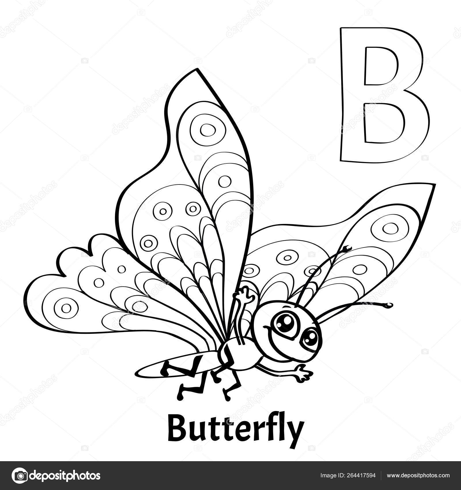 Download Vector Alphabet Letter B Coloring Page Butterfly Stock Vector C Say Cheese 264417594