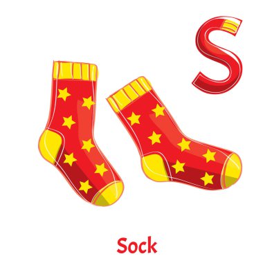Vektör alfabesi harfi S. Çorap