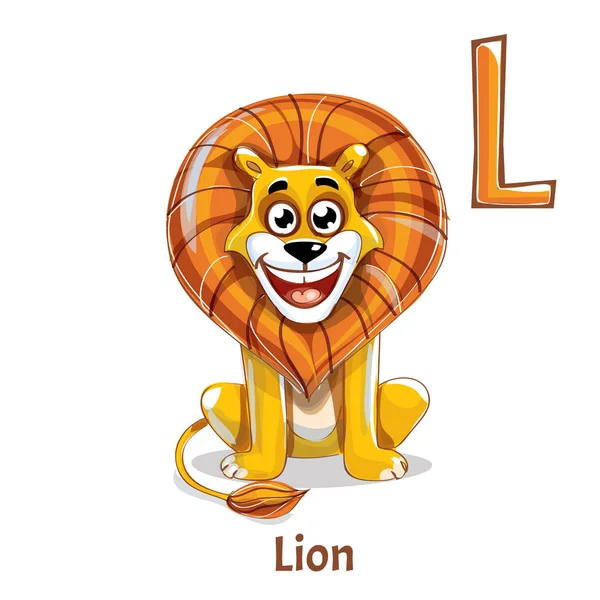 Alfabetet bokstaven L. Lion — Stock vektor