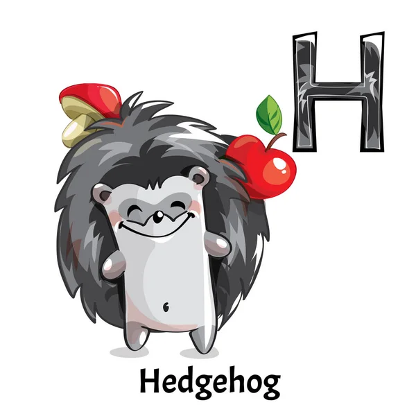 Векторная буква H. Hedgehog — стоковый вектор