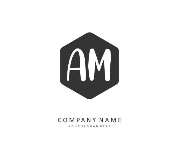 Een Initial Letter Handschrift Handtekening Logo Een Concept Handschrift Eerste — Stockvector