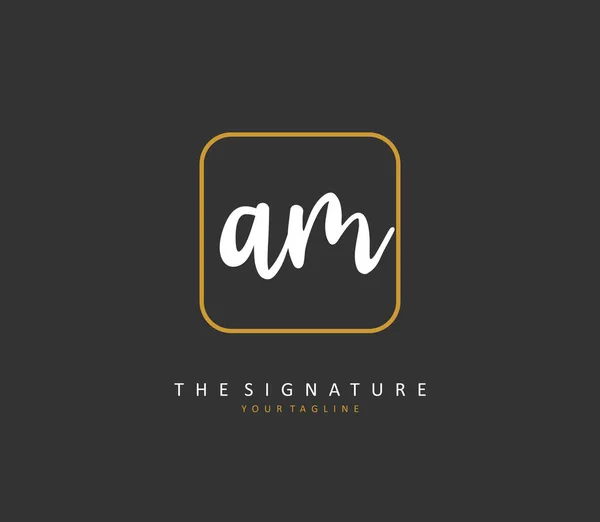 Bin Anfangsbuchstabe Handschrift Und Signatur Logo Ein Konzept Handschrift Initial — Stockvektor