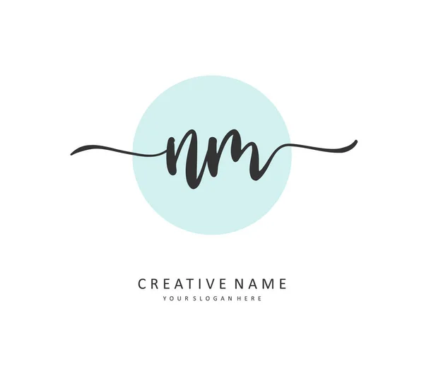 Cartas Iniciales Con Letra Logotipo Firma Concepto Escritura Mano Logotipo — Vector de stock