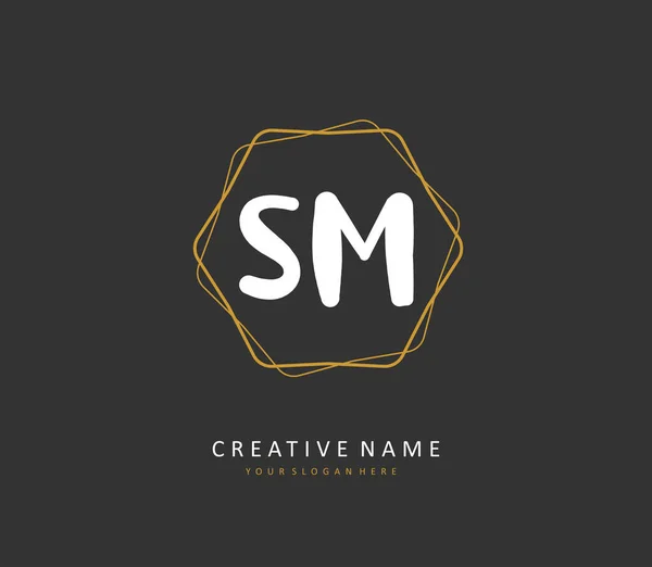 Initial Letter Handwriting Signature Logo Concept Handwriting Initial Logo Template — ストックベクタ