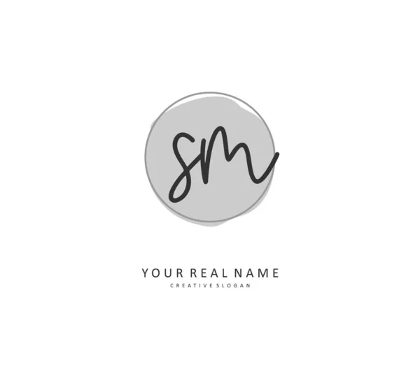 Letra Inicial Caligrafia Logotipo Assinatura Logotipo Inicial Caligrafia Conceito Com —  Vetores de Stock