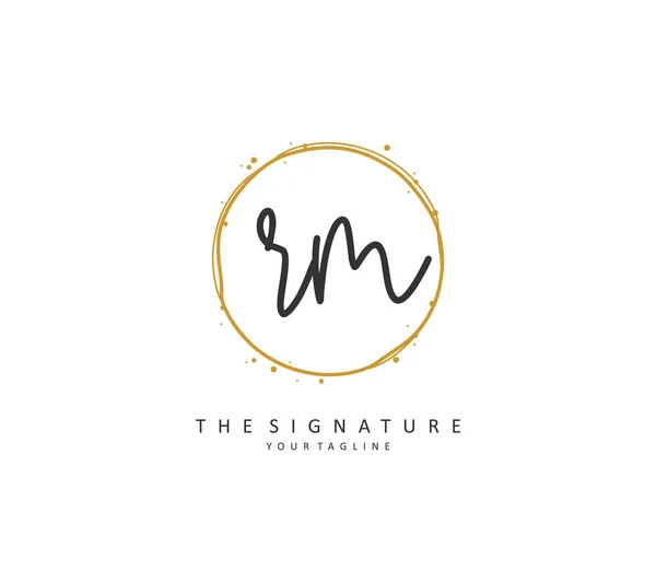 Initial Letter Handwriting Signature Logo Concept Handwriting Initial Logo Template — Stok Vektör