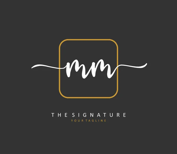 Ich Bin Anfangsbuchstabe Handschrift Und Signatur Logo Ein Konzept Handschrift — Stockvektor