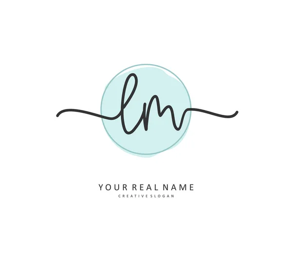 Lettere Iniziali Calligrafia Firma Logo Concetto Calligrafia Logo Iniziale Con — Vettoriale Stock
