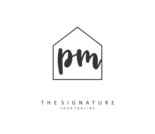 Initial Letter Handwriting Signature Logo Concept Handwriting Initial Logo Template — Stok Vektör