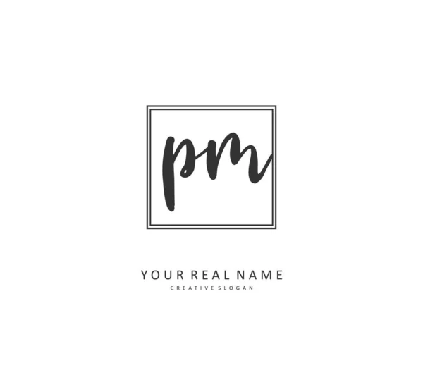 Initial Letter Handwriting Signature Logo Concept Handwriting Initial Logo Template — Stok Vektör