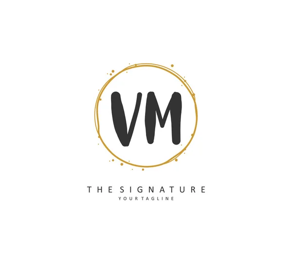Logotipo Inicial Letra Assinatura Logotipo Inicial Caligrafia Conceito Com Elemento — Vetor de Stock
