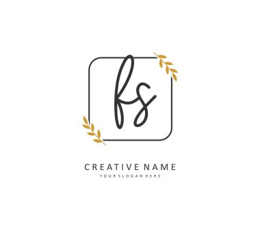 F S F harfinin el yazısı ve imza logosu. Şablon ögesine sahip bir konsept el yazısı logosu.