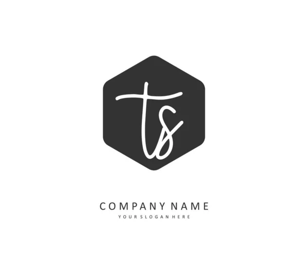 Inicial Letra Letra Firma Logotipo Concepto Escritura Mano Logotipo Inicial — Archivo Imágenes Vectoriales