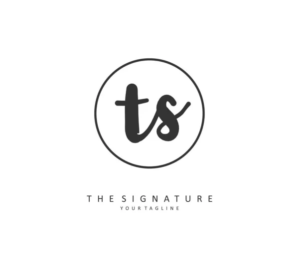 Initiële Brief Handschrift Handtekening Logo Een Concept Handschrift Eerste Logo — Stockvector