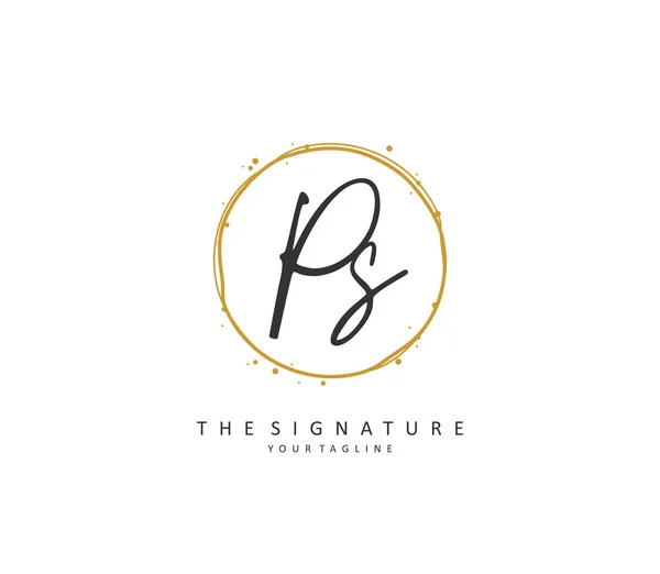 Початковий Логотип Почерку Підпису Початковий Логотип Почерку Концепції Елементом Шаблону — стоковий вектор