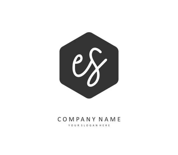 Początkowe Pismo Logo Podpisu Początkowe Logo Pisma Odręcznego Elementem Szablonu — Wektor stockowy