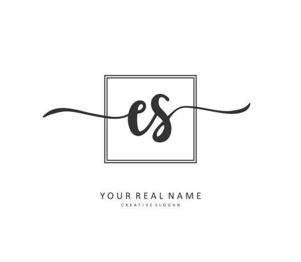 Cartas Iniciales Caligrafía Logotipo Firma Concepto Escritura Mano Logotipo Inicial — Vector de stock