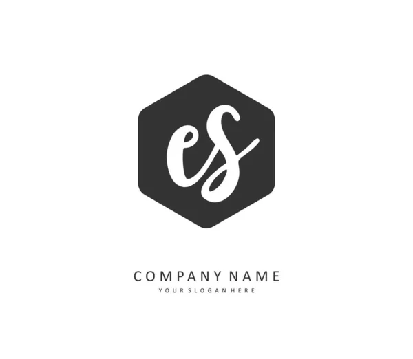 Cartas Iniciales Caligrafía Logotipo Firma Concepto Escritura Mano Logotipo Inicial — Archivo Imágenes Vectoriales