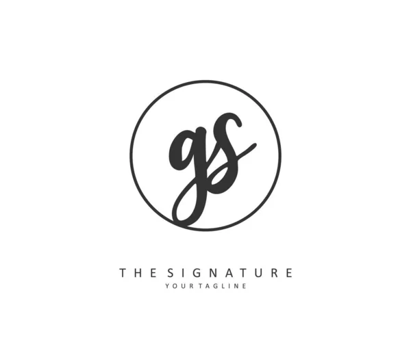 Inicial Letra Letra Firma Del Logotipo Concepto Escritura Mano Logotipo — Vector de stock