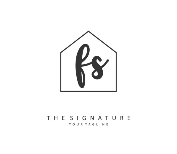 Початковий Логотип Почерку Підпису Початковий Логотип Почерку Концепції Елементом Шаблону — стоковий вектор