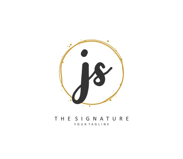 Inicial Letra Letra Firma Logotipo Concepto Escritura Mano Logotipo Inicial — Vector de stock