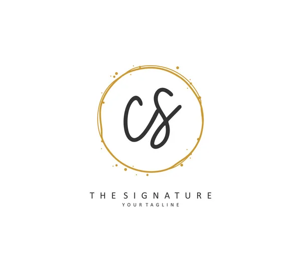 Cartas Iniciales Manuscritas Logotipo Firma Concepto Escritura Mano Logotipo Inicial — Vector de stock