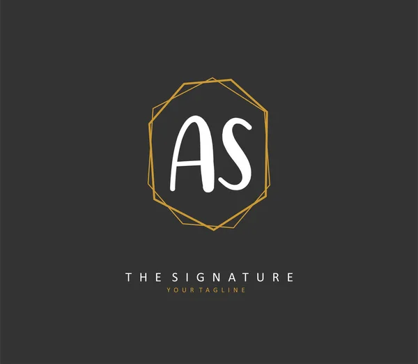 Ecriture Manuscrite Initiale Logo Signature Concept Écriture Logo Initial Avec — Image vectorielle