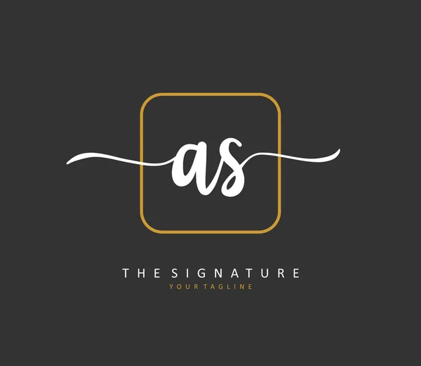 Som Första Bokstav Handstil Och Signatur Logotyp Ett Koncept Handstil — Stock vektor