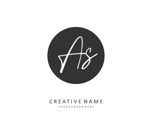 Een Als Initiaal Letter Handschrift Handtekening Logo Een Concept Handschrift — Stockvector