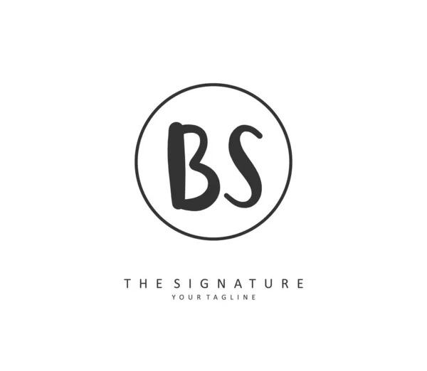 Initiële Brief Handschrift Handtekening Logo Een Concept Handschrift Eerste Logo — Stockvector