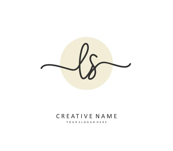 Logo Iniziale Con Firma Scrittura Mano Concetto Calligrafia Logo Iniziale — Vettoriale Stock