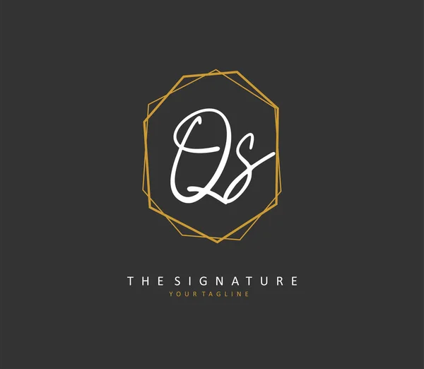 Letra Inicial Logotipo Firma Concepto Escritura Mano Logotipo Inicial Con — Vector de stock