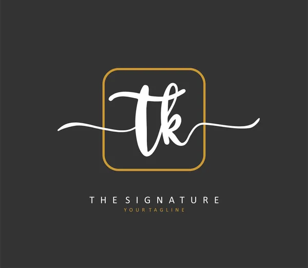 Första Bokstaven Handstil Och Signatur Logotyp Ett Koncept Handstil Ursprungliga — Stock vektor