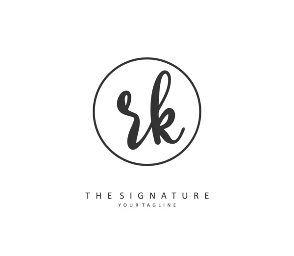 Initialen Brief Handschrift Und Signatur Logo Ein Konzept Handschrift Initial — Stockvektor