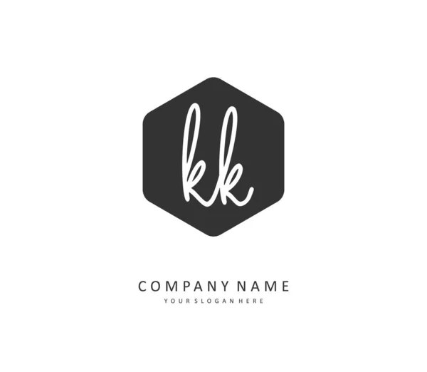 Eerste Letter Handschrift Handtekening Logo Een Concept Handschrift Eerste Logo — Stockvector