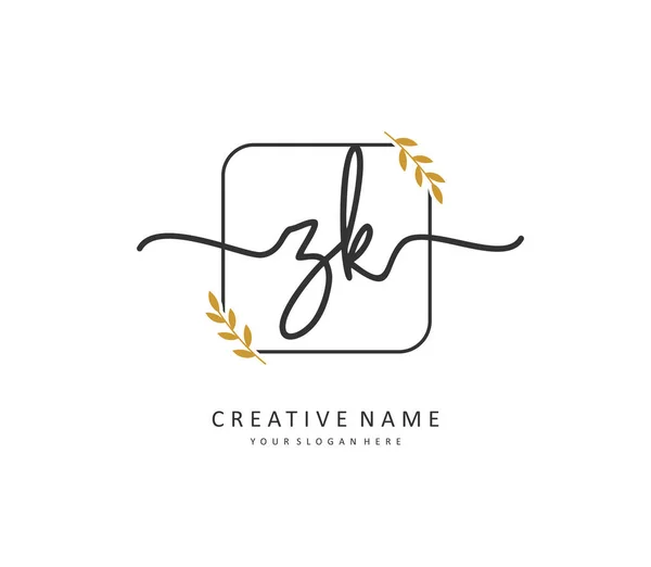 Letra Inicial Con Letra Logotipo Firma Concepto Escritura Mano Logotipo — Archivo Imágenes Vectoriales