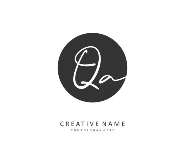 Een Initiële Brief Handschrift Handtekening Logo Een Concept Handschrift Eerste — Stockvector