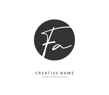 F A FA Initial letter handwriting and signature logo. A concept handwriting initial logo with template element.