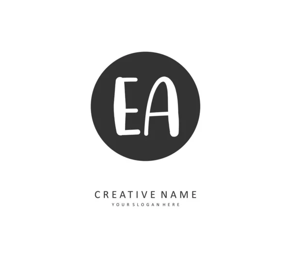 Una Letra Inicial Logotipo Firma Concepto Escritura Mano Logotipo Inicial — Vector de stock
