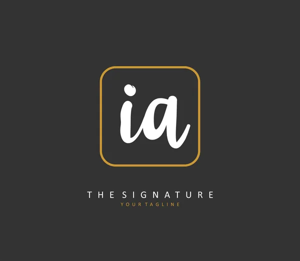 Lettre Initiale Manuscrite Logo Signature Concept Écriture Logo Initial Avec — Image vectorielle