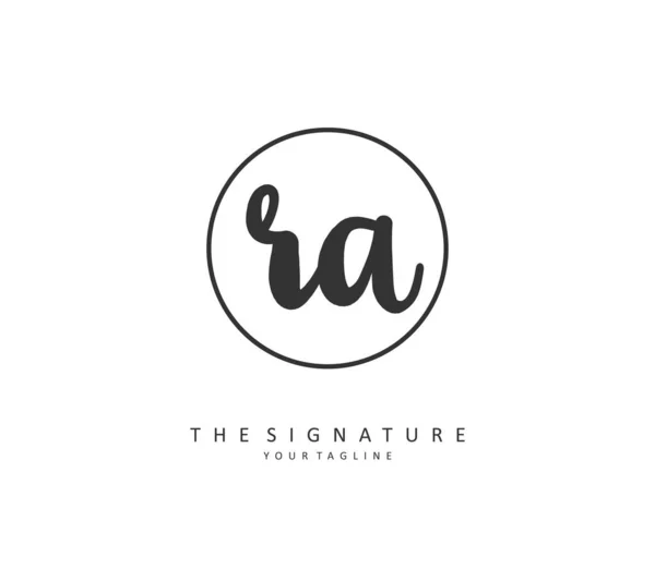 Einen Anfangsbuchstaben Handschrift Und Signatur Logo Ein Konzept Handschrift Initial — Stockvektor