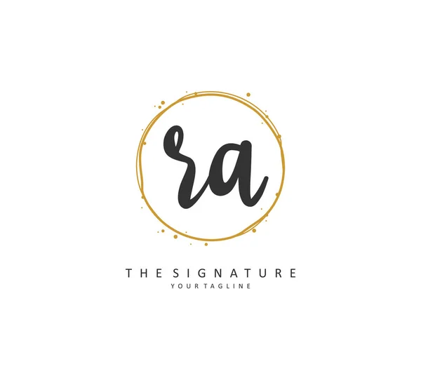 Einen Anfangsbuchstaben Handschrift Und Signatur Logo Ein Konzept Handschrift Initial — Stockvektor