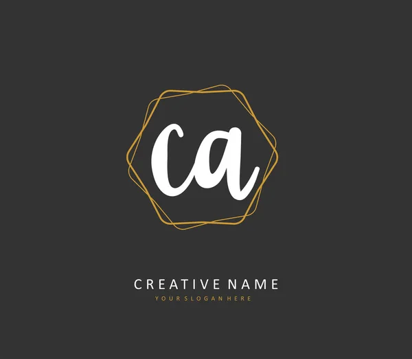 Uma Letra Inicial Logotipo Assinatura Logotipo Inicial Caligrafia Conceito Com — Vetor de Stock