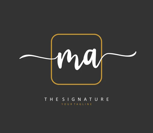 Ich Bin Ein Anfangsbuchstabe Handschrift Und Signatur Logo Ein Konzept — Stockvektor