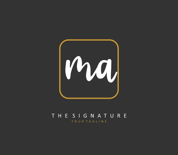 Ich Bin Ein Anfangsbuchstabe Handschrift Und Signatur Logo Ein Konzept — Stockvektor
